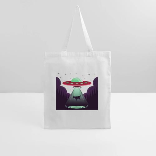 Cartoon Alien Abduction Cow - Tote Bag