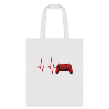 Gamer Heartbeat - Gaming Is Life - Tote Bag - white - Front