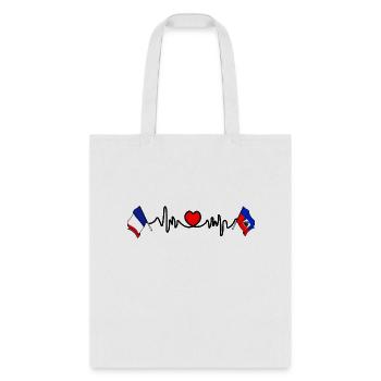 Cardio heartflag France flag Haiti - Tote Bag - white - Front