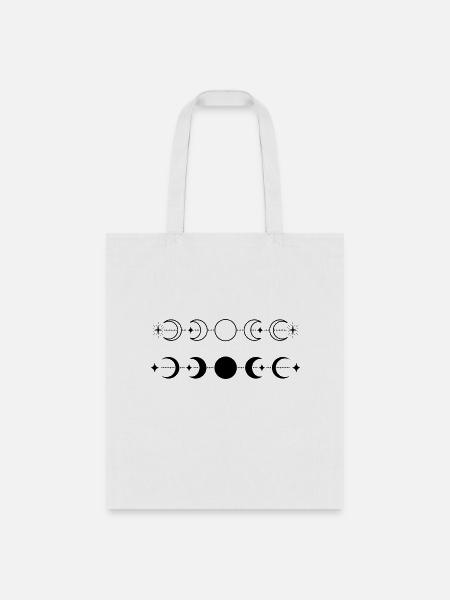 Black and White Moon - Tote Bag - white