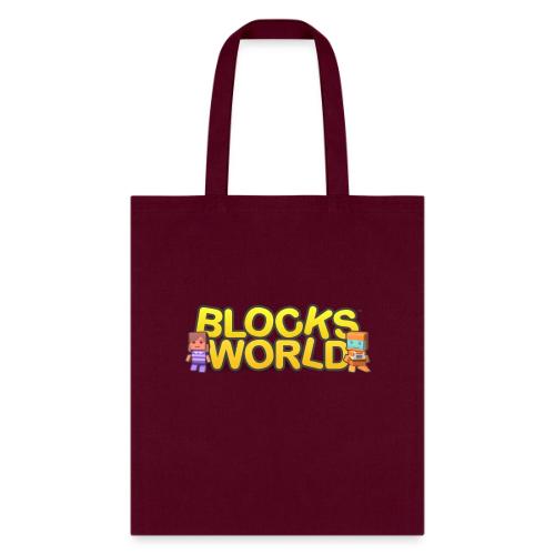 Blocksworld: Logo with Characters - Tote Bag