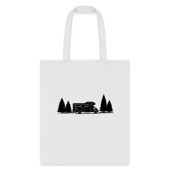 Shadow Camper in Forest with Pine Trees - Tote Bag - white - Front