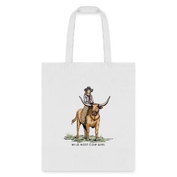 WILD WEST COW GIRL - Tote Bag - white - Front