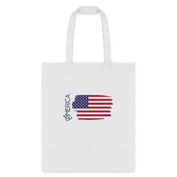T shirt screen printing with a brush design flag - Tote Bag - white - Front