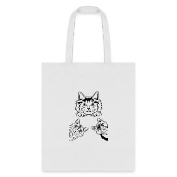 Cut cat faces - Tote Bag - white - Front