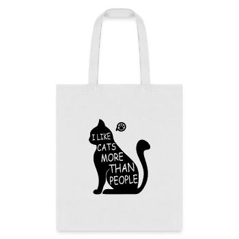 I Like Cats More Than People - Tote Bag - white - Front
