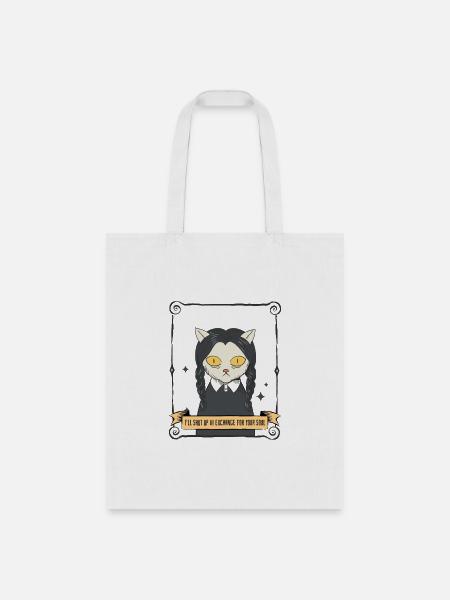 I 'll shut up in exchange for your soul - Tote Bag - white