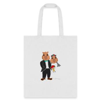 Wedding Marriage Capybara Whisperer Cavy Rodent - Tote Bag - white - Front