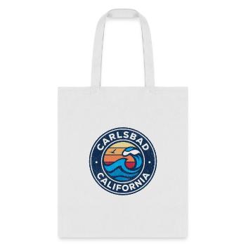Carlsbad California Ca Nautical Waves - Tote Bag - white - Front