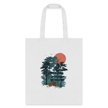 Mountain Pine Tree y Birds Are Flying Wild Mammal - Tote Bag - white - Front