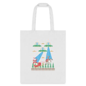 Santa Claus Alien Invasion Space Ufo Ugly - Tote Bag - white - Front