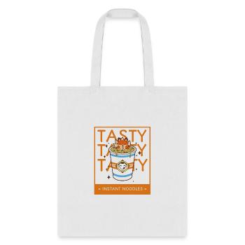 Cute "Tasty Tasty Tasty" Instant Noodles Graphic - Tote Bag - white - Front