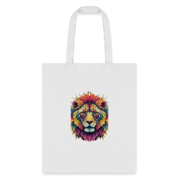 halftones, dynamic lion - Tote Bag - white - Front