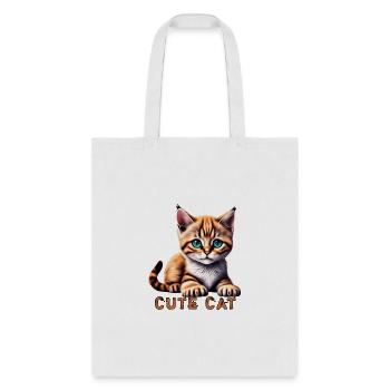 Cat orange - Tote Bag - white - Front