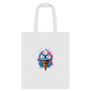 Baseball Ice Cream Watercolor - Tote Bag - white - Front