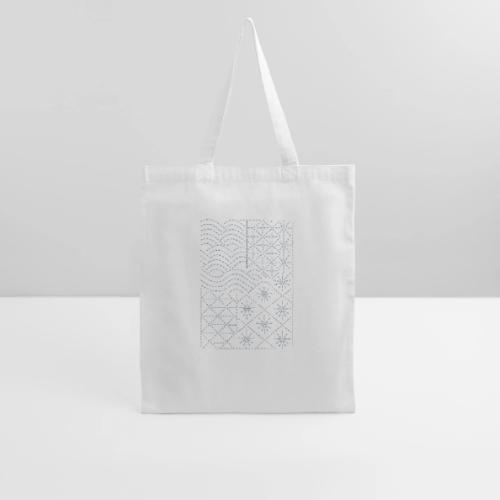 Geometric Wave & Star Sashiko Stitch Pattern - Tote Bag