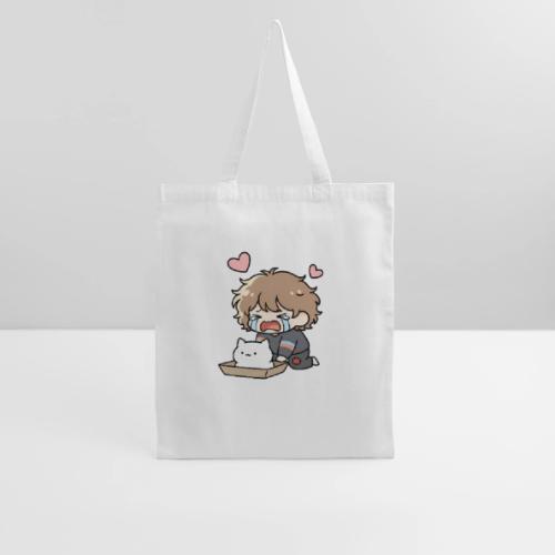 Crying Chibi Boy with Stray Cat - Tote Bag