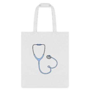 DESIGNBlue heart stethoscope - Tote Bag - white - Front