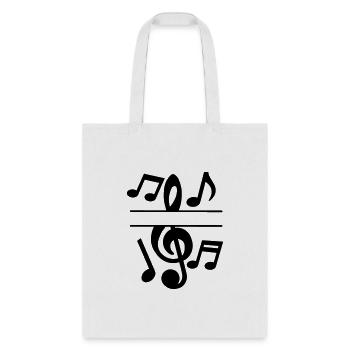 Music clef and musical notes - Tote Bag - white - Front