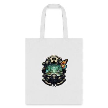 Futuristic Pilot Helmet - Tote Bag - white - Front