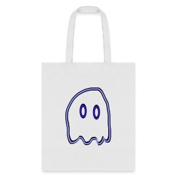 Dark blue neon ghost - Tote Bag - white - Front