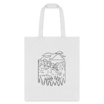 Mount Rushmore South Dakota Mono Line Art - Tote Bag - white - Front