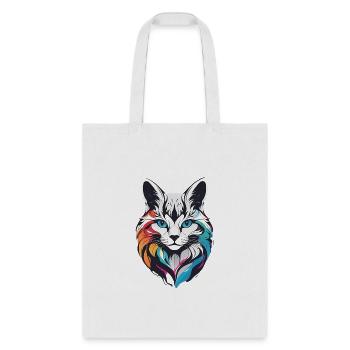 Yellow Blue Cat - Tote Bag - white - Front