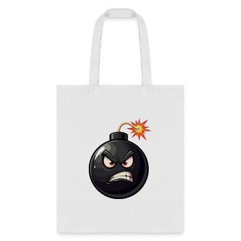 Angry face Bomb, Pop Art, Retro Bomb - Tote Bag - white - Front