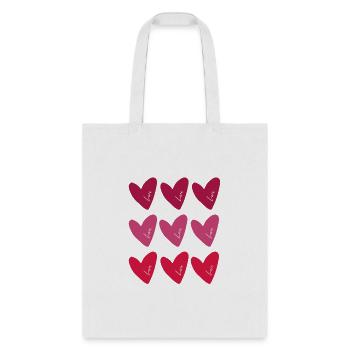 Heart Hearts Love - Tote Bag - white - Front