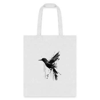 A bird ink drawing ink droping design - Tote Bag - white - Front