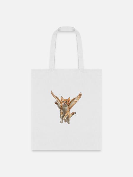 Flying Cat - Tote Bag - white