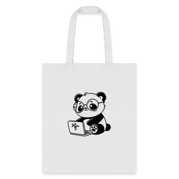 Tech-Savvy Panda with Laptop - Tote Bag - white - Front