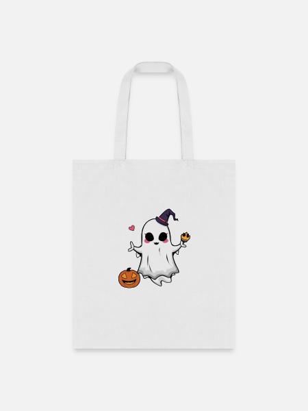Cute Boujee Ghost, Halloween T-shirt - Tote Bag - white