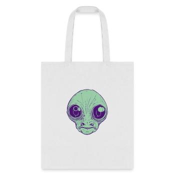 Ugly Alien Head - Tote Bag - white - Front