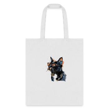 funny Cat ,Cat With Glasses - Tote Bag - white - Front