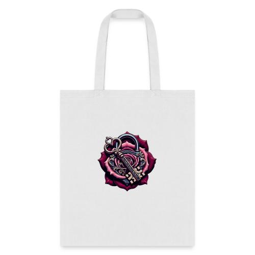 You Hold the Key to My Heart Rose Lock T-Shirt - Tote Bag