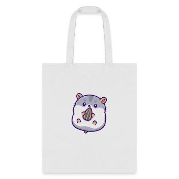 Cute hamster eating sunflower seed - Tote Bag - white - Front