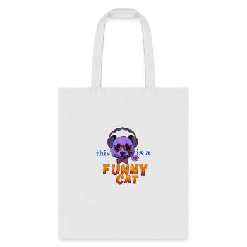 Funny cat - Tote Bag - white - Front