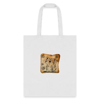 Cat Flower Toast, Funny Cat - Tote Bag - white - Front
