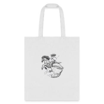 Mermaid riding on Waterhorse Black Blue - Tote Bag - white - Front