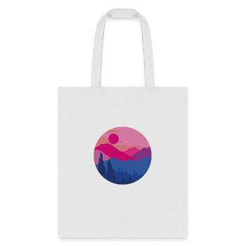 subtle bi flag sticker - Tote Bag - white - Front