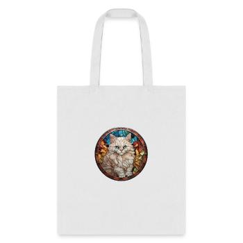 Ragdoll kitten in stained glass - Tote Bag - white - Front