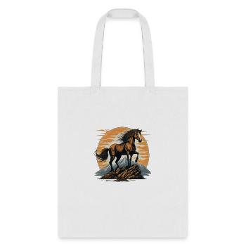 Awesome Horse: Majestic and Powerful Design - Tote Bag - white - Front