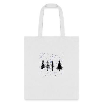 Pine Tree Snowflakes T-Shirt - Tote Bag - white - Front