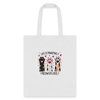 Cute cat design on a comfy tee Funny cat t-shirt - Tote Bag - white - Front