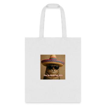 cat funny - Tote Bag - white - Front