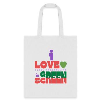 I Love Cobol Programming in Green Screen - Tote Bag - white - Front