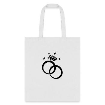 2 Wedding Rings funny tshirt - Tote Bag - white - Front