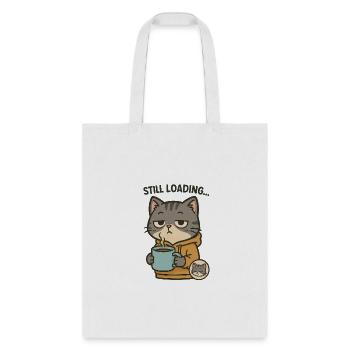Still Loading Cat – Cute Sleepy Coffee Vibes - Tote Bag - white - Front