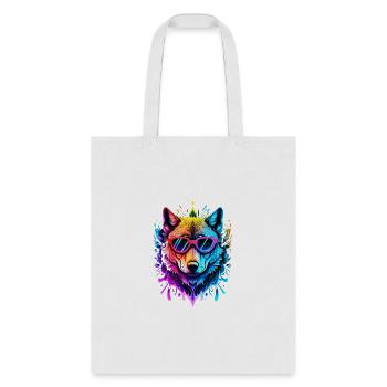 Wolf Neon Splash - Tote Bag - white - Front